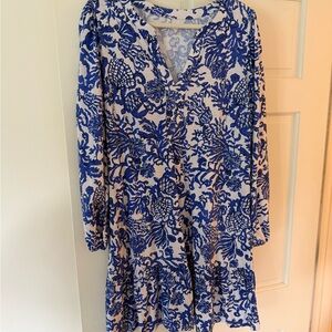 Lilly Pulitzer Blue and White Floral Dress